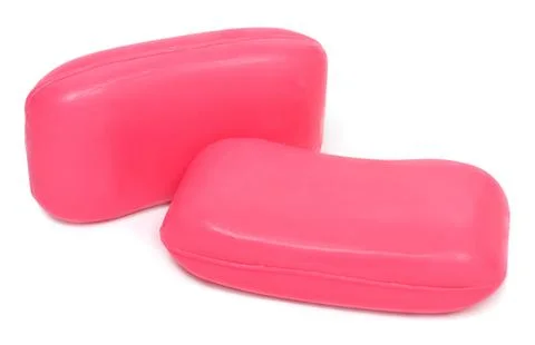 Two bars of pink soap isolated on white background Stock Photos