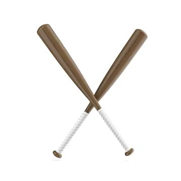 Two baseball bats 库存插图