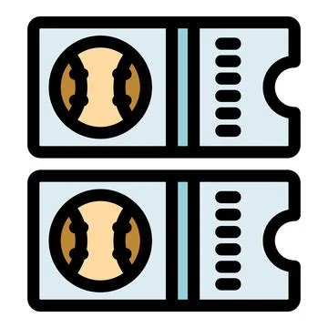Two baseball tickets granting access to a baseball game Stock Illustration