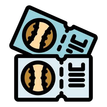 Two baseball tickets granting access to sporting event Ilustração Stock