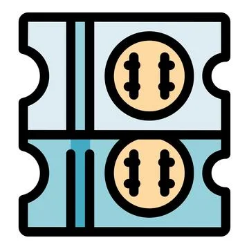 Two baseball tickets granting access to sporting event Stock Illustration