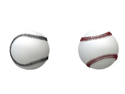 Two baseballs - red and black stitches Ilustración de archivo