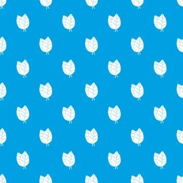 Two basil leaves pattern seamless blue 스톡 일러스트