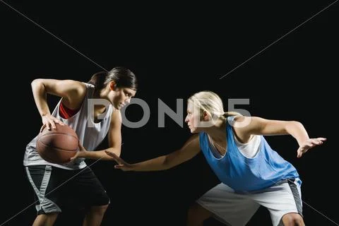Two basketball players Stock Photos