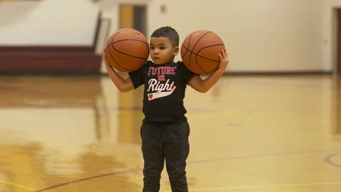 Two Basketballs Dribble Trick Stock Footage 88602319