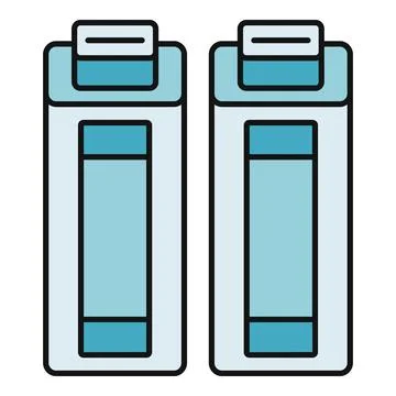 Two batteries showing partial energy charge level Stock Illustration