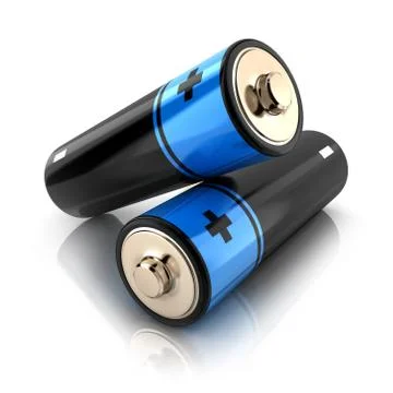 Two Battery blue (done in 3d) Stockillustratie