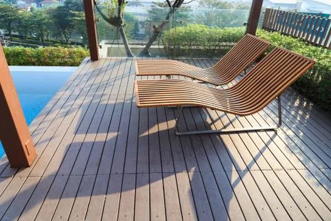 Two beach beds Stock Photos