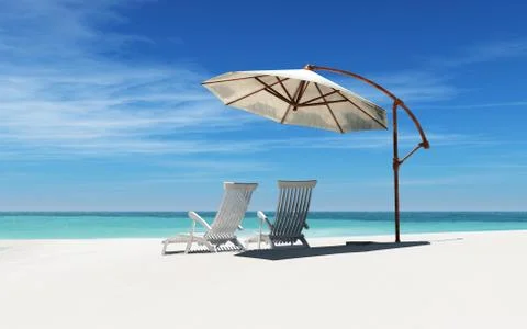 Two beach chairs Stock Illustration