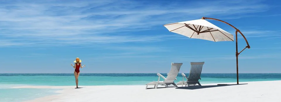 Two beach chairs Illustrazione stock