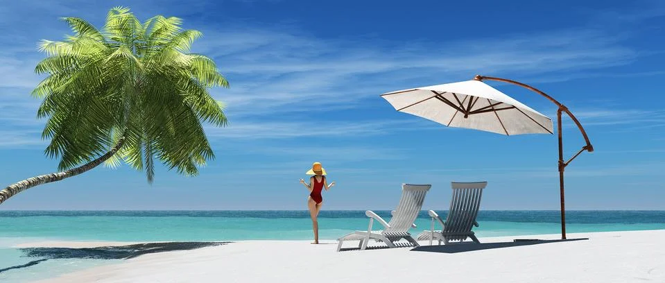 Two beach chairs Illustrazione stock
