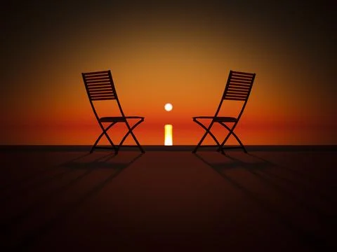 Two beach chairs Stock Illustration