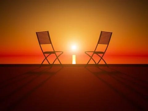 Two beach chairs Stock-Illustration