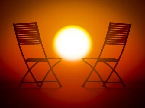 Two beach chairs Stock Illustration