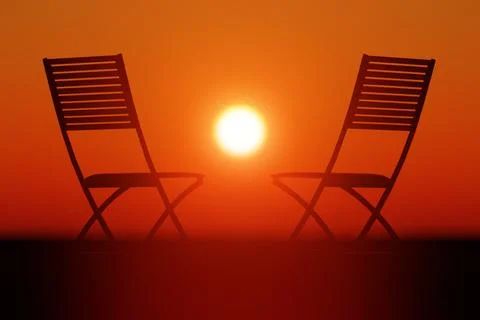 Two beach chairs Stock Illustration