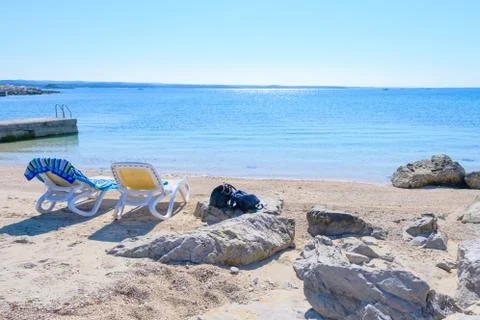 Two Beach Chairs Stock Photos