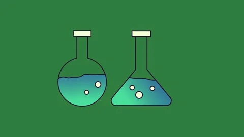 Two beaks one beak microscope light bulb blue lamp filled liquid on top it Stock Footage 337028876