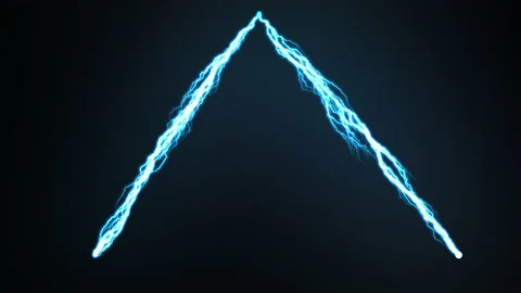 Two-beam sparkling thunder lightning on the dark. 3d rendering background Stock Footage 130636819