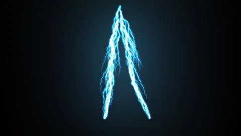 Two-beam sparkling thunder lightning on the dark. 3d rendering background 스톡 일러스트