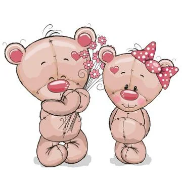 Two Bears Stock Illustration