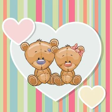 Two Bears Stock Illustration