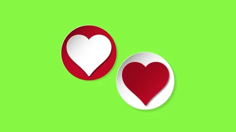 Two beating heart, Background For Valentine's day. Animated white backgroun.. Stock Footage 283534371