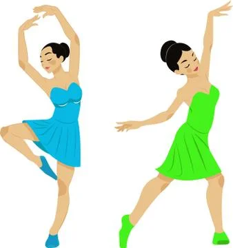 Two beautiful dancer vector design Stock Illustration