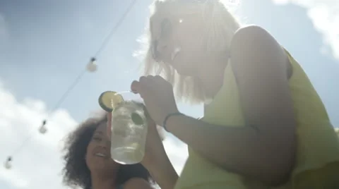 Two beautiful friends having fun during vacation. Stock Footage 65517357