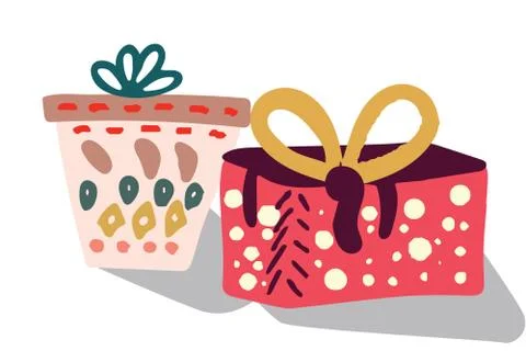 Two beautiful gift boxes with shadow Illustrazione stock