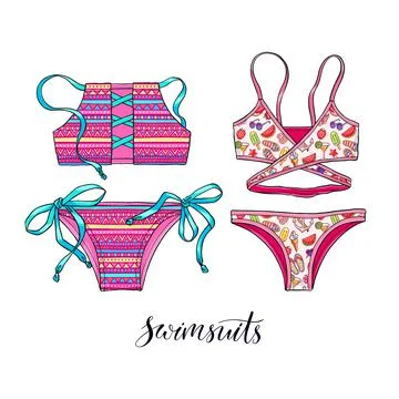 Two beautiful swimsuits 库存插图