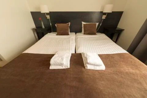 Two Bed in a Hotel Room Stock Photos