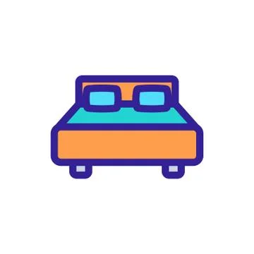 Two-bedroom bed icon vector. Isolated contour symbol illustration 스톡 일러스트