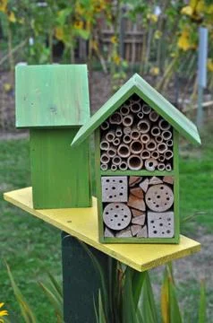 Two bee boxes Stock Photos