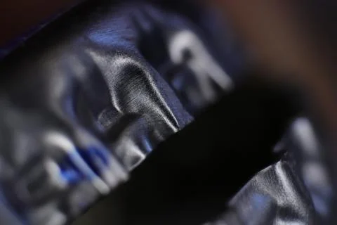 Two beer bottle caps. Macro Closeup. Stock Photos