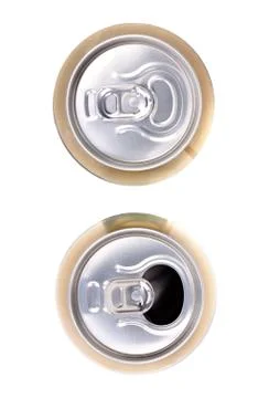 Two beer can on white background Foto stock