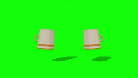 Two beer mugs cheers origami paper Vídeos de archivo 345850511
