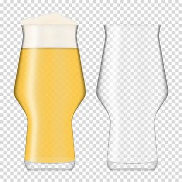 Two beer realistic glasses. Stock Illustration