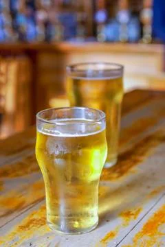 Two beers on a bar Stock-Fotos