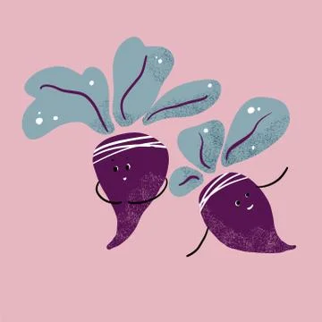 Two beetroots friends vector illustration. Stock Illustration