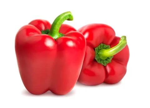 Two bell peppers isolated Stock Photos