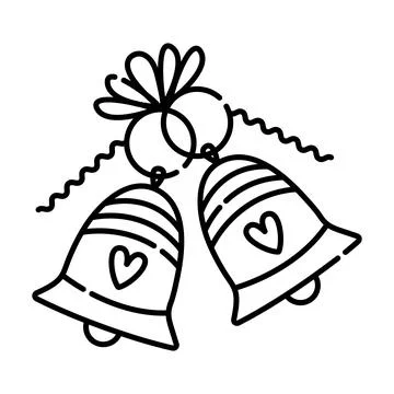 Two bells, line illustration Stock Illustration