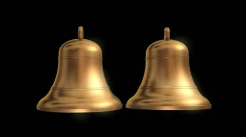 Two bells swing back and forth. Loops. Stock Footage 12036044
