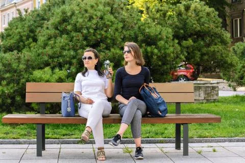 Two on the bench. Stock Photos