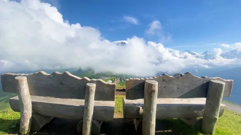 Two benches in front of Eiger Stock-Footage 284456072