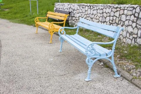 Two benches Stock Photos