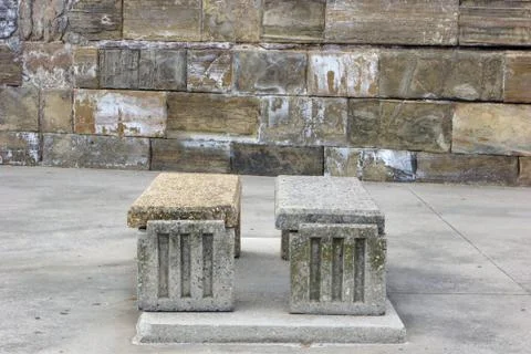 Two benches of stone Foto stock