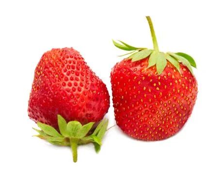 Two berries of a strawberry Stock Photos