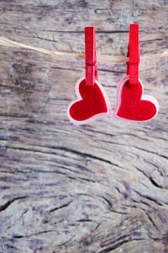 Two beutiful red hearts Stock Photos