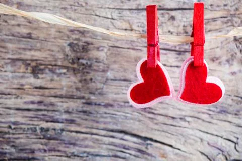 Two beutiful red hearts 스톡 사진