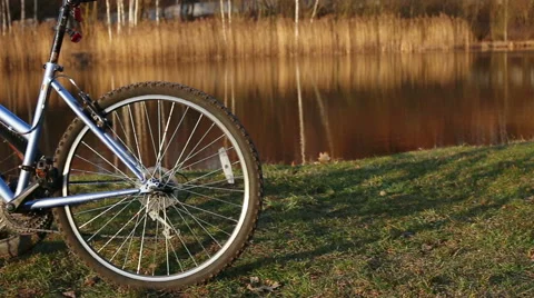 Two bicycles dolly shot Stock Footage 65513605
